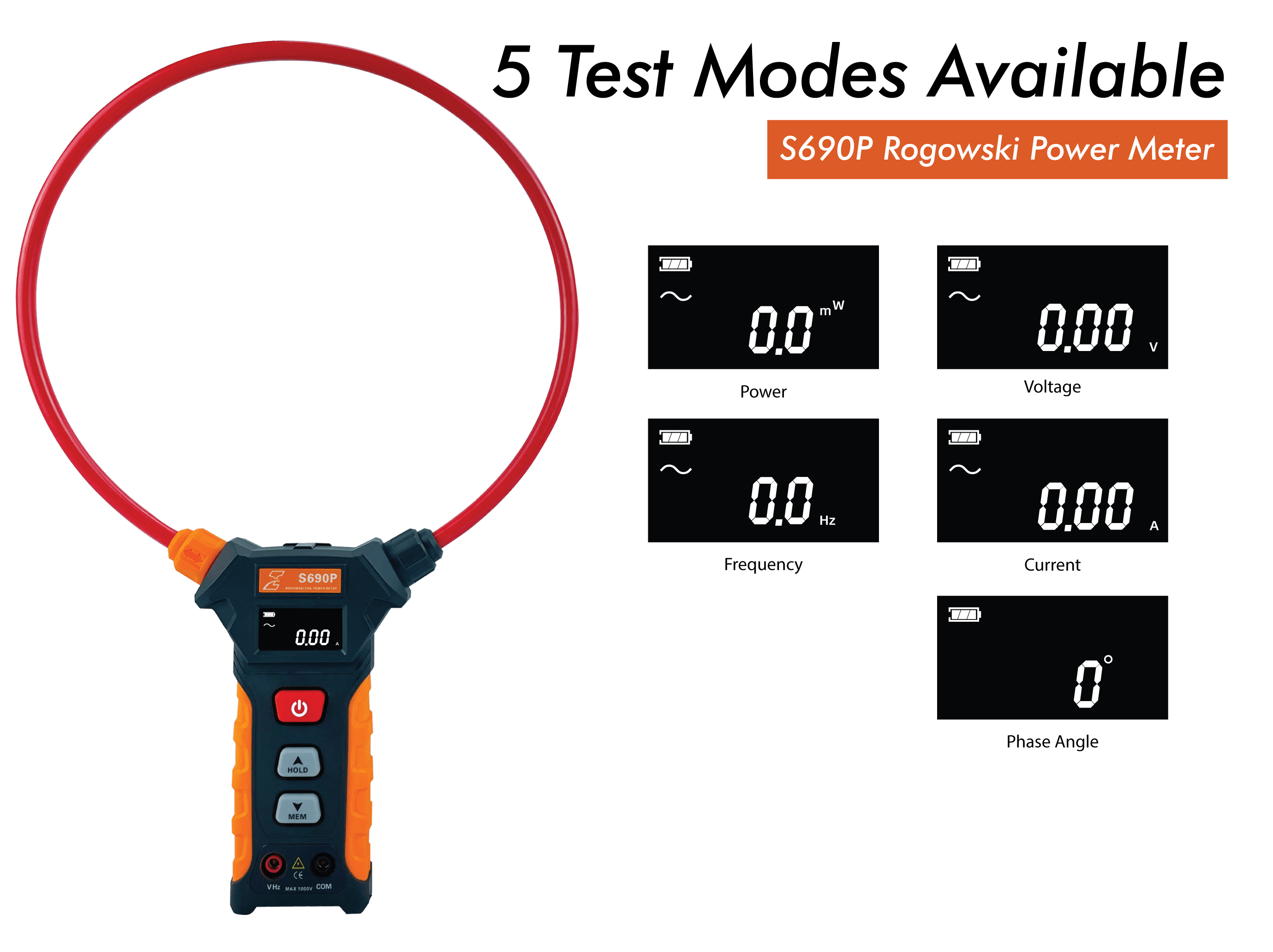 S690P - Rogowski Power Meter (Flexible Clamp Meter)